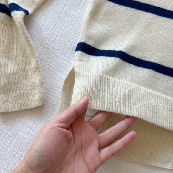 Vineyard vines cashmere sweater striped white blue - Picture 6 of 11